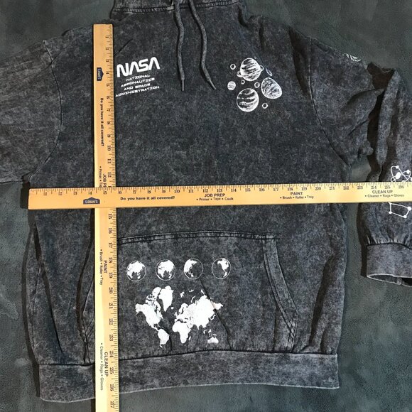 swtr027 - Gray Hyper Space NASA planetary hoodie Large - Picture 3 of 9